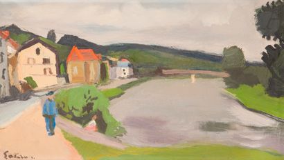 null Robert LOTIRON (1886-1966)
Bougival, 1954
Oil on canvas.
Signed lower left.
27...