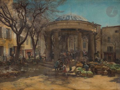 null Edme-Émile LABORNE (1837-1913)
Market scene
Oil on canvas.
Signed lower left.
40...