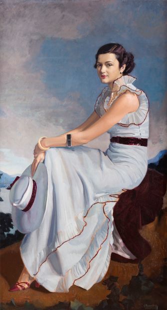 null Albert BRAÏTOU-SALA (1885-1972)
Portrait de Mlle Danielle Haïk, vers 1934-35
Huile...