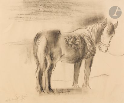 null Amédée de LA PATELLIÈRE 
(1890-1932)
Le Cheval, 1925
Crayon noir.
Signé et daté...