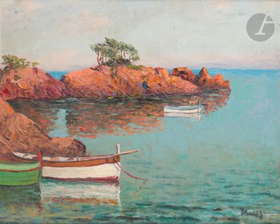 null Vincent MANAGO (1880-1936)
The Calanque
Oil on panel.
Signed lower right.
46...