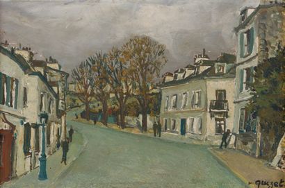 null Alphonse-Léon QUIZET 
(1885-1955)
Street of Montmartre animated
Oil on isorel.
Signed...