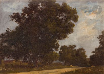 null Léon RICHET (1847-1907)
Way of the country
Oil on paper pasted on canvas.
Signed...