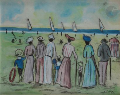 null Henri SAINT-CLAIR (1899-1990)
Animated Beach in Deauville
Gouache.
Signed lower...