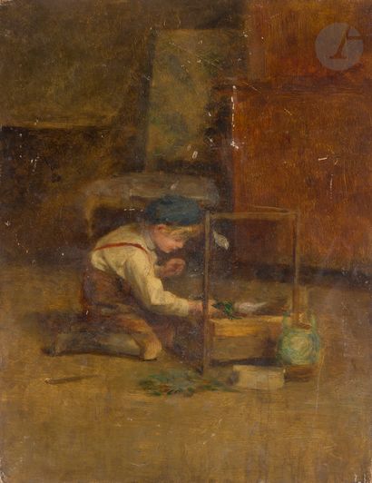 Léon RICHET (1847-1907)
Young boy with birds
Oil...