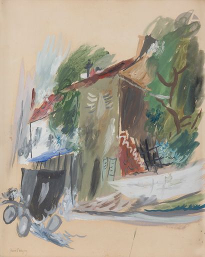 null Jean Puni known as POUGNY (1892-1956)
The Car
Gouache.
Signed lower left.
52...