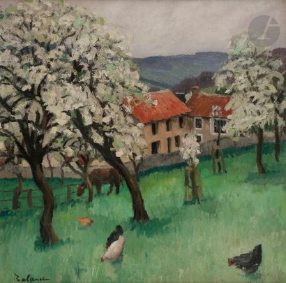 null Gaston BALANDE (1880-1971)
The Backyard
Oil on canvas.
Signed lower left.
60...