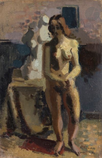 null Nicolas WACKER (1897-1987)
Standing Model, 1930
Oil on canvas mounted on cardboard.
Signed...