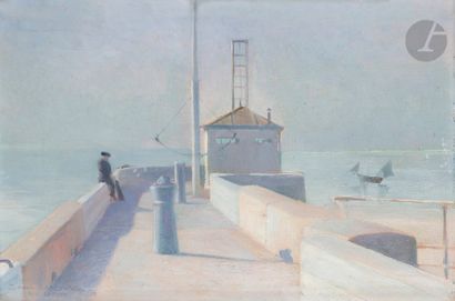 null Paul LEGRAND (1860-1936)
Le Tréport
Oil on panel.
Signed and dedicated lower...