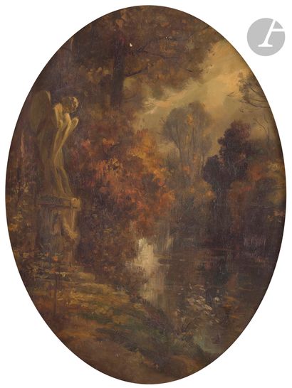 null Pierre Franc LAMY (1855-1919)
The Angel
Oil on oval canvas.
Signed lower left.
(Small...