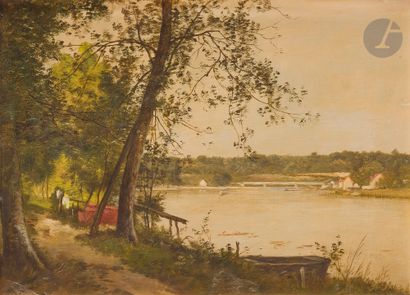 Léon RICHET (1847-1907)
Road along the Seine
Oil...