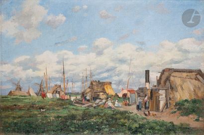 null 19th century ECOLE
Lively scene in Rotterdam, 1875
Oil on canvas.
Unsigned.
Dated...