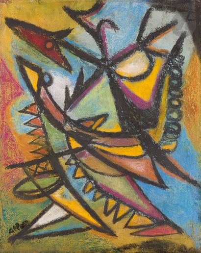 null Jean-Michel ATLAN (1913-1960)
Composition, 1946
Huile sur toile.
Signée en bas...