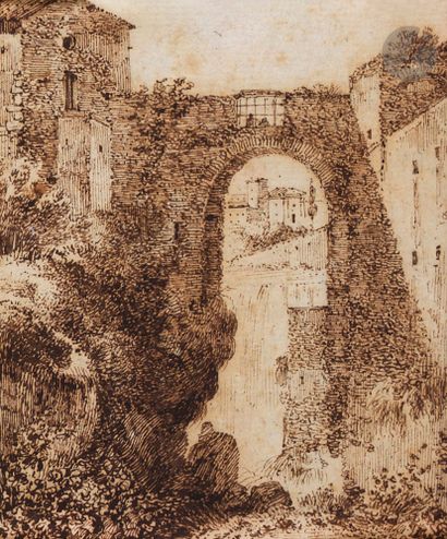 null François Marius GRANET (Aix-en-Provence 1775-1849)
Quatre vues d'Italie
Plume...