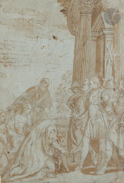 null Carlo CALIARI (Venise 1570-1596)
La famille de Darius aux pieds d'Alexandre,...