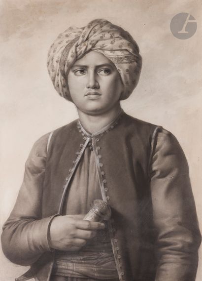 null ÉCOLE FRANCAISE du début du XIXe siècle
Portrait du Mamelouk Roustam
Fusain...