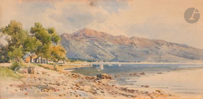 null Angelos GIALLINA (Corfou 1857-1939)
Paysages italiens, 2 vues présumées de Stresa
Trois...