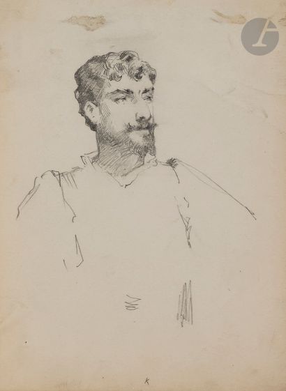 null Louise ABBEMA (Étampes 1858 - Paris 1927)
Portrait de Lucien Guitry
Crayon noir.
12...