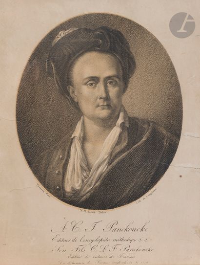 null Jacques THOURON 
(Genève 1736- Paris 1790)
Portrait de Joseph Panckoucke 
Trois...
