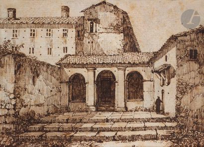 null François Marius GRANET (Aix-en-Provence 1775-1849)
Quatre vues d'Italie
Plume...