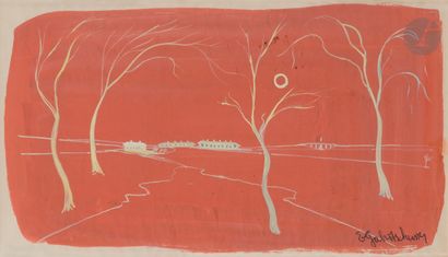 null Eugene GABRITCHEVSKY (1893-1979)
Landscape with a bridge, circa 1955
Gouache.
Signed...