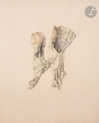 null Ève GRAMATZKI (1935-2003)
Mated gloves (with embroidery), 1972
Watercolor and...