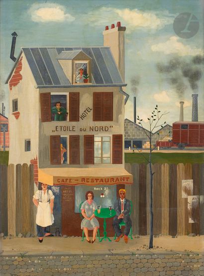 null Rotislaw RACOFF (1904-1982)
Hotel L'Étoile du Nord, 1946
Oil on panel.
Signed...