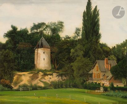 null Jean ÈVE (1900-1968)
Le Petit moulin de Longchamp avec la maison des gardes,...