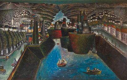 null Aristide CAILLAUD (1902-1990)
The Port, 1954
Oil on canvas.
Signed lower right.
73...