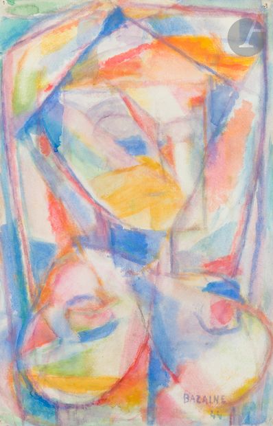 null Jean BAZAINE (1904-2001)
Young woman's torso, 1944
Watercolor.
Signed and dated...
