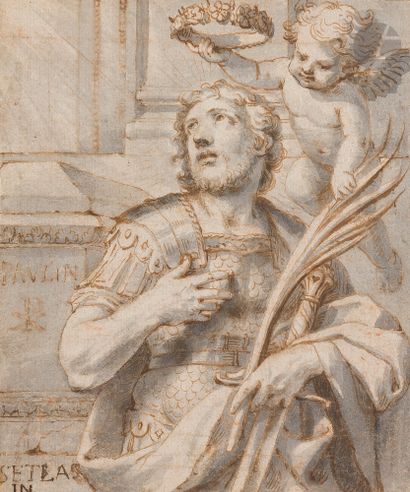 null Jacques STELLA (Lyon 1596 - Paris 1657) 
Saint Paul (?)
Plume et encre brune,...