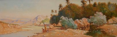 null Louis GRANATA (1901-1964) 
Oued aux portes du désert
Huile sur toile. 
Signée...