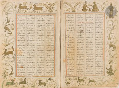 null Onze feuillets d’un manuscrit de Shahnameh, probablement Inde, XVIIe siècle
Folio...