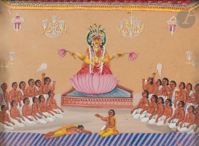 null Deux peintures sur mica, Inde orientale, XIXe siècle
Gouache sur mica, représentant,...