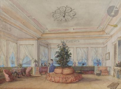 null Marie de MELFORT (1825-1907)
- Terrasse du palais de France à Therapia ; - 2...