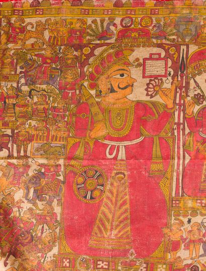 null Longue toile peinte pabuji par ou kavya, Inde, Rajasthan, XXe siècle
Longue...