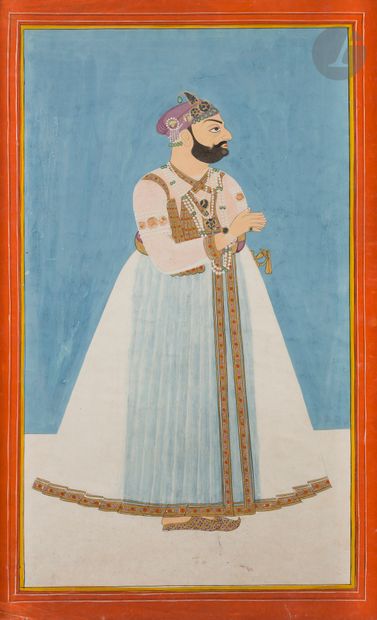 null Portrait de Munir al-Mulk dit Aristu Jah, Inde, Deccan, Hyderabad, début XIXe...