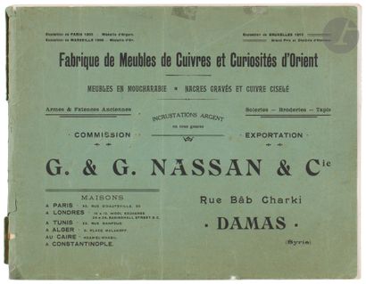 null Fabrique de Meubles de Cuivres et Curiosités d’Orient, G. & G. Nassan & Cie,...