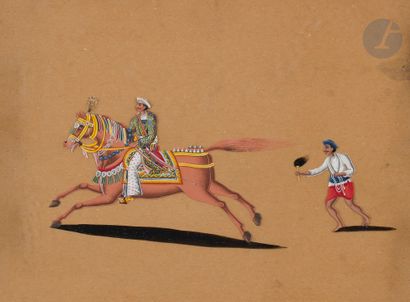 null Deux peintures sur mica, Inde orientale, XIXe siècle
Gouache sur mica, représentant,...