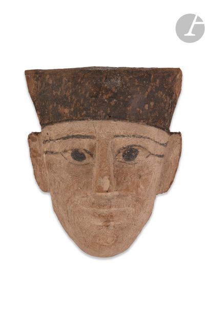 null Masque de sarcophage 
Bois et polychromie.
Égypte, Basse époque (664-332 avant...