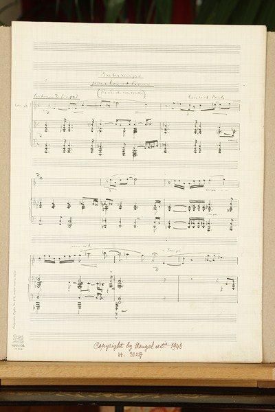 Conrad BECK (1901-1989) Manuscrit musical autographe signé, Intermezzo pour cor et...