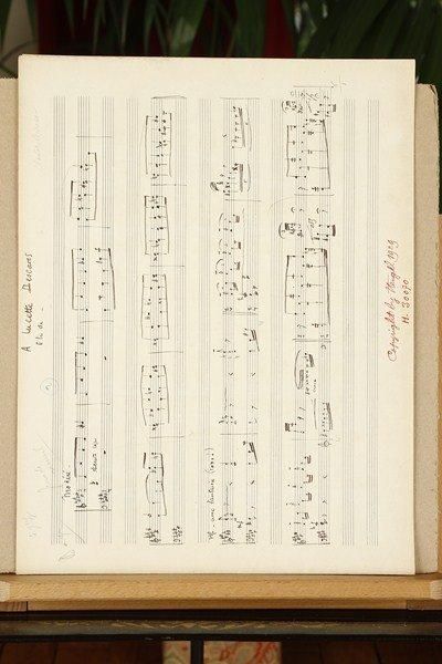 Claude ARRIEU (1903-1990) Manuscrit musical autographe, Étude, [1929] ; 4 pages oblong...