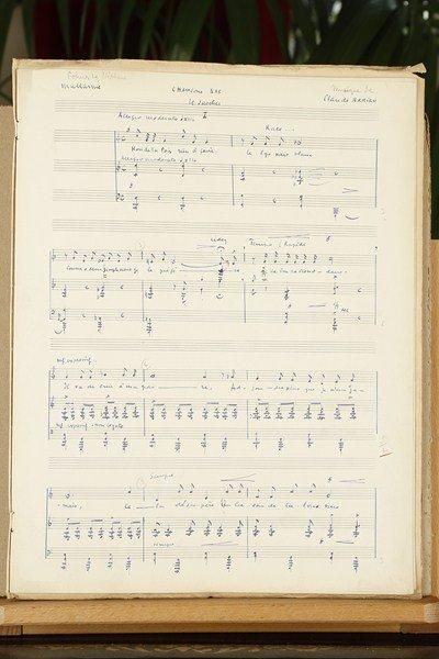 Claude ARRIEU Manuscrit musical autographe signé, Chansons bas, 1936 ; cahier in-fol....