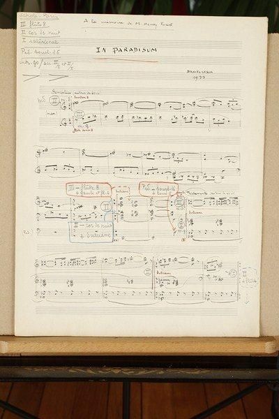 DANIEL-LESUR (1908-2002) Manuscrit musical autographe signé, In Paradisum pour orgue,...