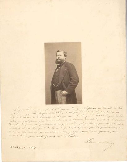 Edmond ABOUT (1828-1885) Écrivain. Photographie avec P.A.S., et 2 L.A.S., 1863-1883;...