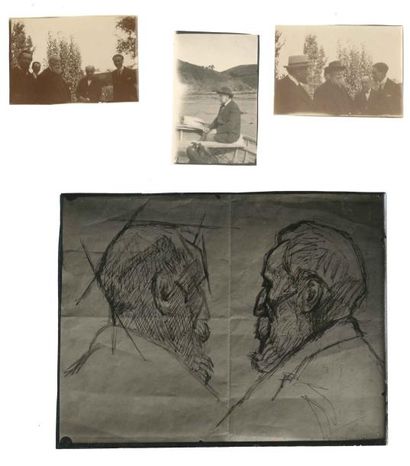 Antoine BOURDELLE (1861-1929) Sculpteur]. 3 photographies d'amateur originales, 1920;...