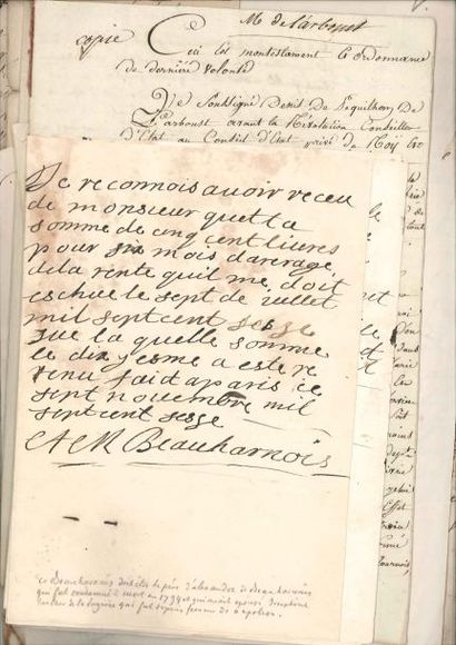 null ANCIEN RÉGIME. 35 documents ou dossiers. A.M. Beauharnois (6, 1715-1719), abbé...