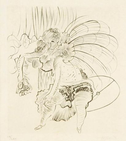 Hans BELLMER (1902-1975) Danseuse Eau forte sur japon. Porte une signature en bas...
