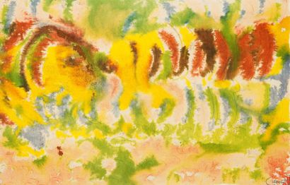 Michel CADORET (1912-1985) Composition abstraite, 197(?) Technique mixte sur papier....
