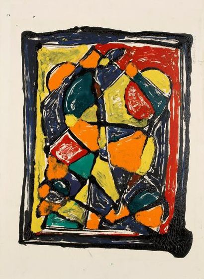 Michel CADORET (1912-1985) Composition abstraite, 1954 Gouache. Signée et datée 54...